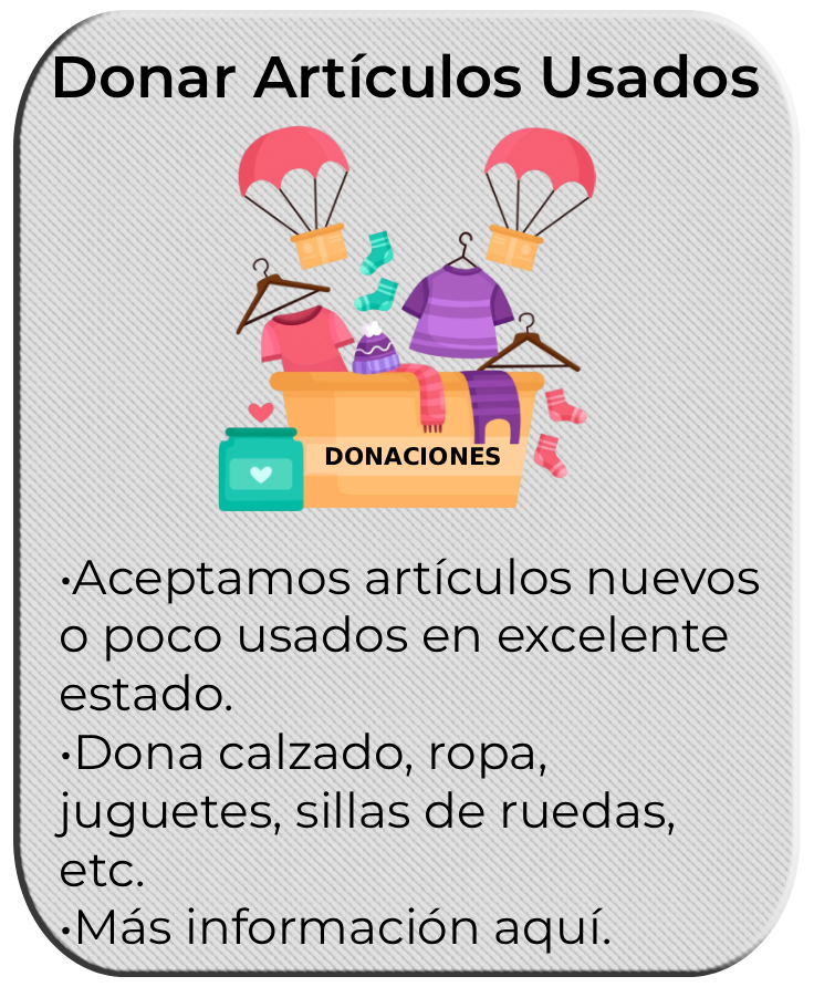 Aceptamos artículos nuevos o seminuevos en excelente condición. Presione aquí para más detalles sobre los artículos que aceptamos y cómo enviarlos.